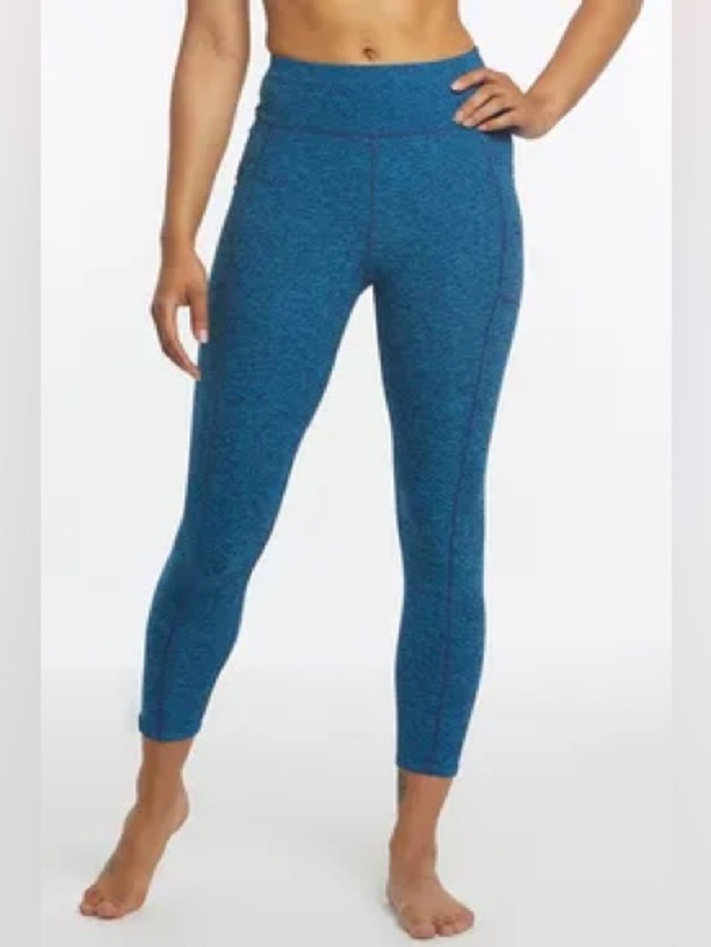 Oiselle Lux Go Anywhere 3/4 Tights in blue grounded/pacific 4